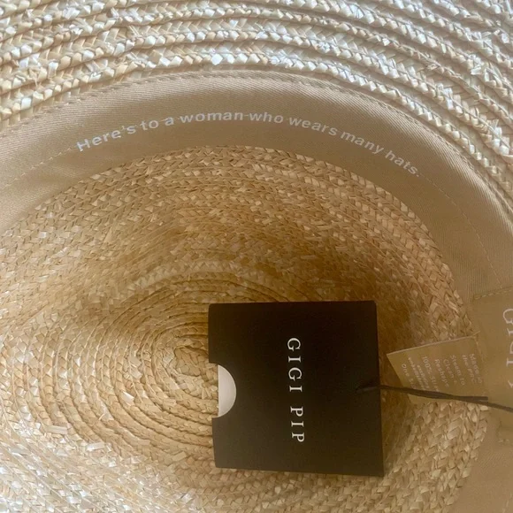 GIGI PIP Tan and Beige Wide-Brimmed Straw Hat - Picture 3 of 11